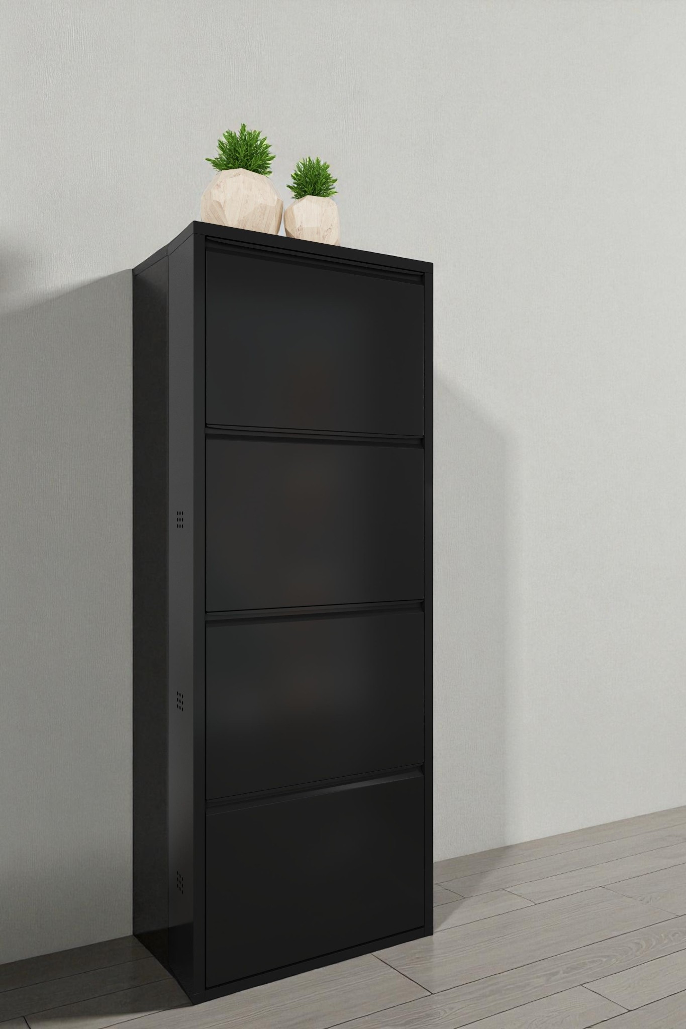 Dörtlü Metal Ayakkabılık Siyah Dörtlü Metal Ayakkabılık Siyah