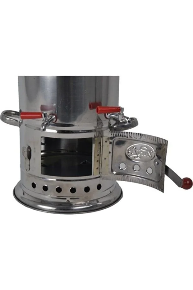 Zarif Iş Semaver Çift Musluk 3.5 Litre Odun Kömür Piknik Semaveri