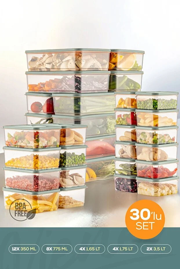 30'lu Buzdolabı Düzenleyici Organizer Mikrodalgaya Uygun Difriz Saklama Kabı Mint 30'lu Buzdolabı Düzenleyici Organizer Mikrodalgaya Uygun Difriz Saklama Kabı Mint