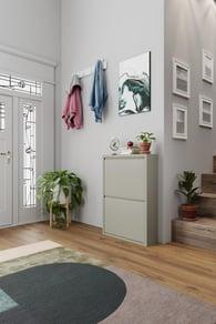 İkili Metal Ayakkabılık Bej 