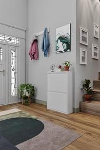 İkili Metal Ayakkabılık Beyaz 