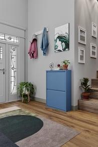 İkili Metal Ayakkabılık Mavi 