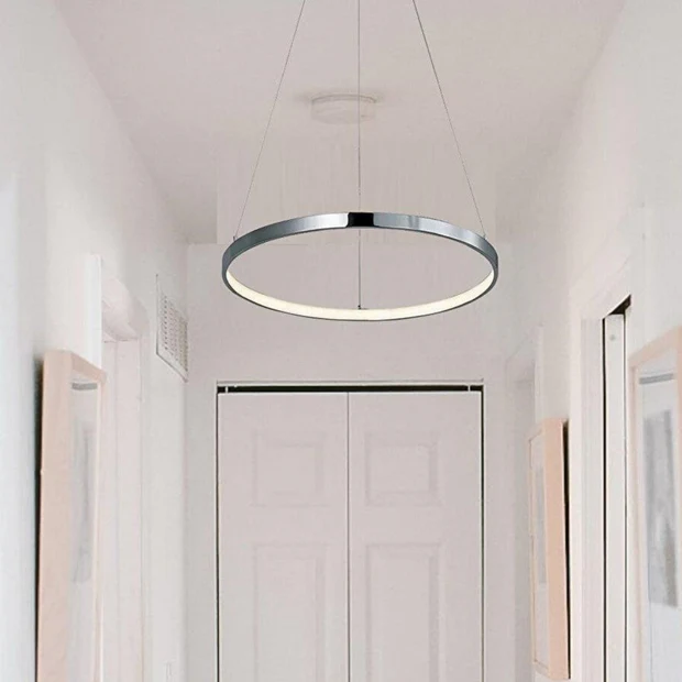 Ringa Krom Gri Beyaz Işık Modern Tasarım Led Avize