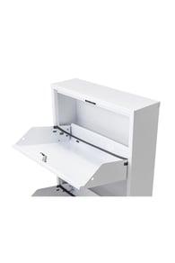 Kilitli 3'Lü Metal Ayakkabılık - Beyaz