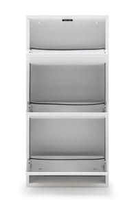 Kilitli 3'Lü Metal Ayakkabılık - Beyaz