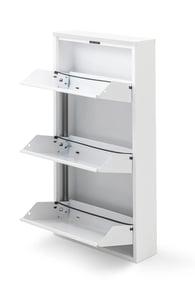 Kilitli 3'Lü Metal Ayakkabılık - Beyaz