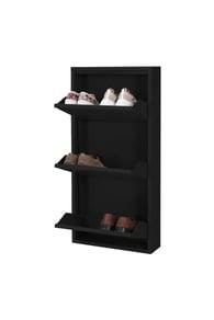 Kilitli 3'Lü Metal Ayakkabılık - Siyah 