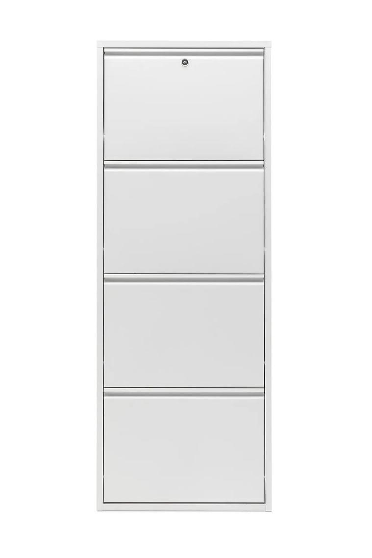 Kilitli 4'Lü Metal Ayakkabılık - Beyaz 