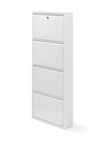 Kilitli 4'Lü Metal Ayakkabılık - Beyaz 