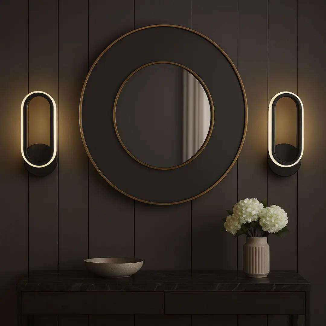 Hermes Siyah Mimari Tasarım Dekoratif Günışığı Ledli Aplik- Takım 2 Adet Hermes Siyah Mimari Tasarım Dekoratif Günışığı Ledli Aplik- Takım 2 Adet