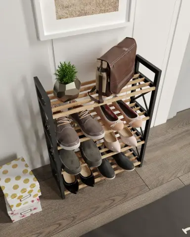 Çok Amaçlı Raf 4 Katlı Ayakkabılık Meşe Çok Amaçlı Raf 4 Katlı Ayakkabılık Meşe