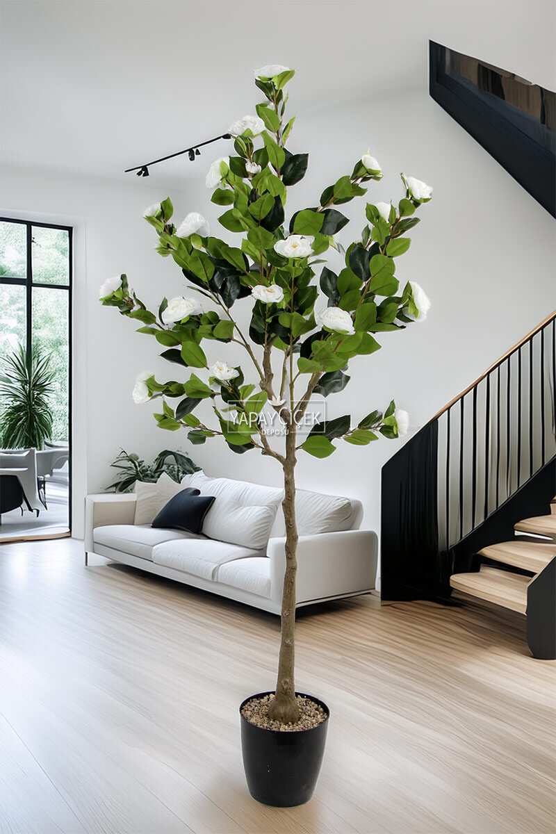 Yapay Premium Gül Ağacı 170 cm Beyaz Yapay Premium Gül Ağacı 170 cm Beyaz