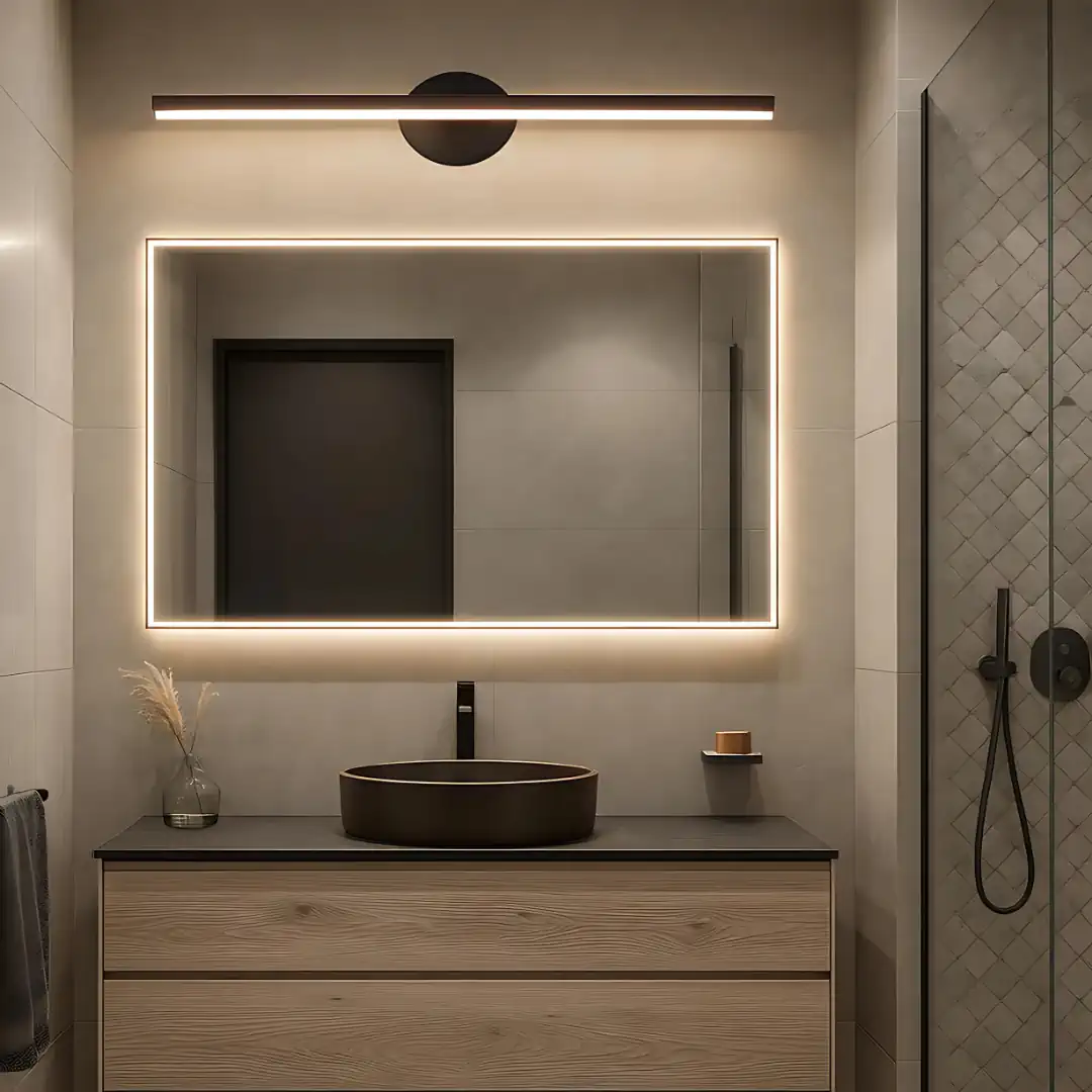 Domino Siyah 60 cm Günışığı Ledli Duvar Lambası Aplik Tablo Aplik Banyo Apliği Domino Siyah 60 cm Günışığı Ledli Duvar Lambası Aplik Tablo Aplik Banyo Apliği