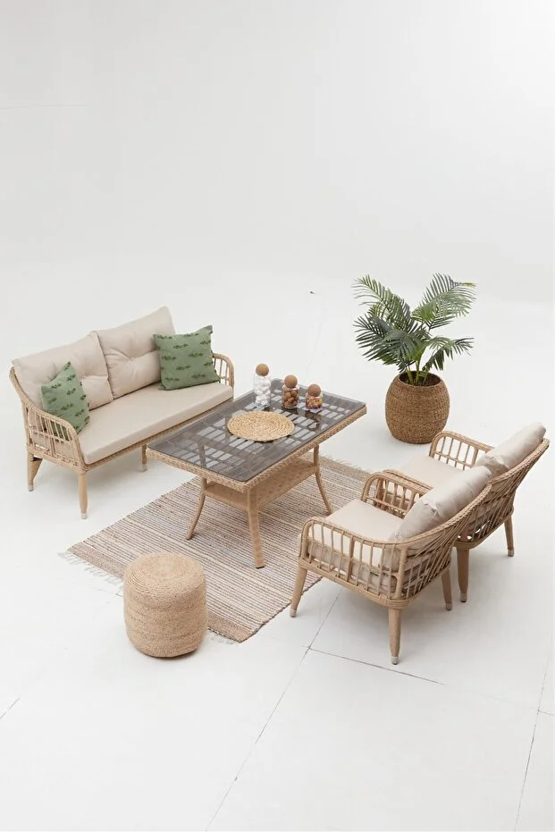Çeşme Rattan Bahçe Oturma Grubu (2+1+1+MASA)