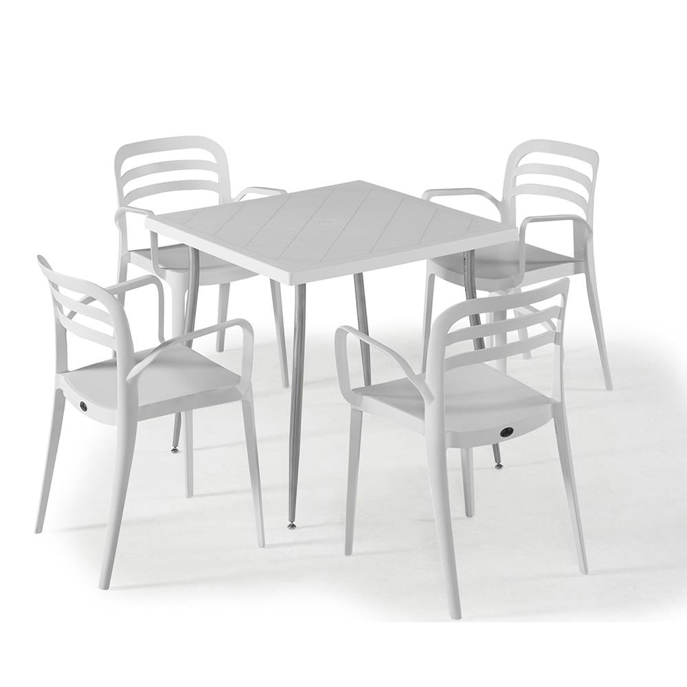 NS7 Masa Takımı 80x80 Masa + 4 Adet Renkli Sandalye