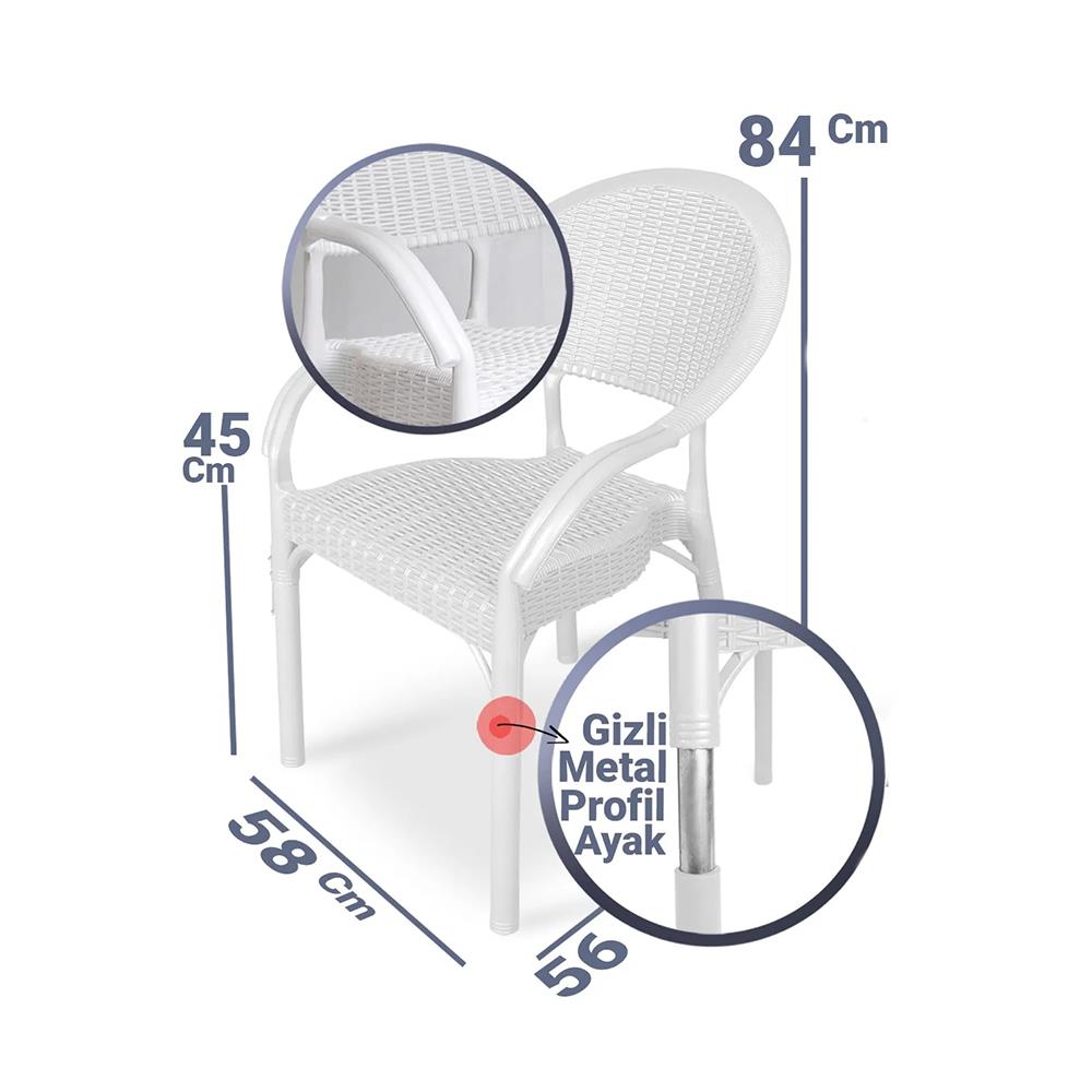 S Bambu Rattan Desenli Koltuk