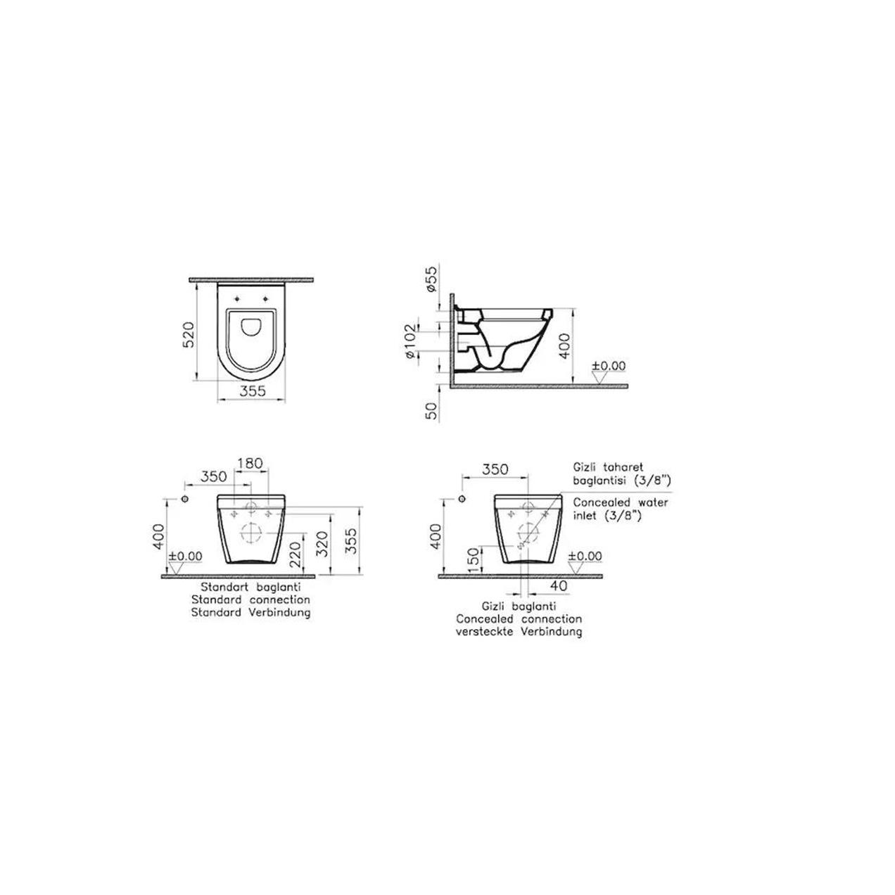 Vitra S50 Asma Klozet ve Ses Yok Yavaş Kapanan Duroplast Kapak Vitra S50 Asma Klozet ve Ses Yok Yavaş Kapanan Duroplast Kapak
