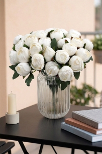 Yapay Çiçek 12li Şakayık Demeti 35 cm Krem