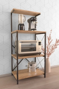 Mutfak Bangosu Çok Amaçlı Organizer Dolap – Ahşap