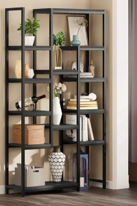 12 Raflı Metal İskeletli Kitaplık Çok Amaçlı Aksesuar Rafı Düzenleyici Raf