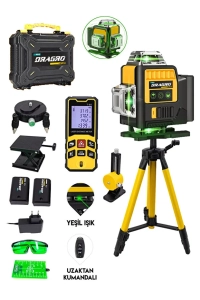 Lazer Metre + 16 Köşe Yeşil Lazer Hizalama Terazi 360° Mıknatıslı Çantalı Otomatik Hizalama Metre