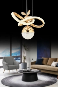 Begonvil Gold 3 Renkli Ledli Modern Lüx Led Avize