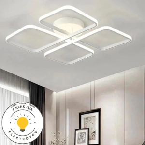 Novem Beyaz Plafonyer Ultra Süper 3 Renk Ledli Avize