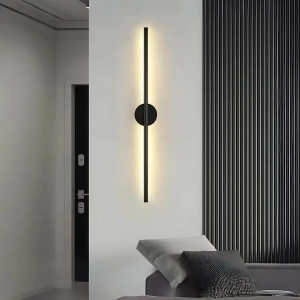 Olimpos Siyah Mimari Tasarım Dekoratif Günışığı Ledli Aplik - 70 cm