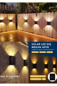 Güneş Enerjili Su Geçirmez Dış Mekan Aydınlatma Lambası-Tekli Model Solar LED Bahçe Aplik Işığı