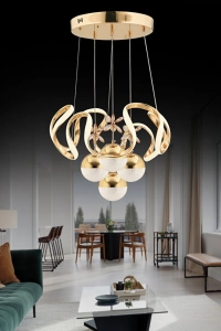 Mina Gold 3 Renk Ledli Modern Lüx Led Avize