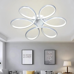 Lupinella Beyaz Krom Çizgili 3 Renk 60 cm Led Avize