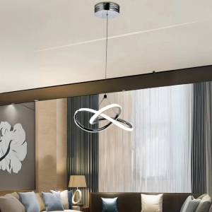 Modern Bonna Tekli Krom Sarkıt Led Beyaz Işık Power Ledli Salon Mutfak Oda Hol Ledli Avize