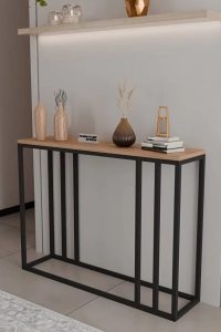 Metal Ayaklı Dresuar Dekoratif Raflı Dresuar Konsol Metal Dresuar 100 Cm