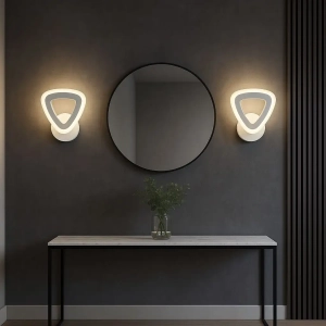 Beyaz Mimari 3 Renk Ledli Modern Aplik-Takım 2 Adet