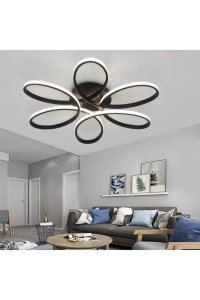 Nipul Siyah Modern Plafonyer Beyaz Işık Ledli Avize