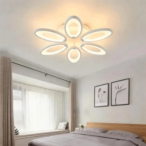 Star 4015 -6 Beyaz Plafonyer Lüks Modern 5'Lİ 3 Renk Ledli Avize