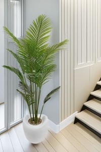 Yapay Ağaç Dinazor Yumurtası Saksıda Areka Palmiye Ağacı 205 cm Beyaz