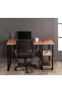 Metal Çalışma Masası Laptop Bilgisayar Masası 2 Raflı Ofis Çalışma Masası