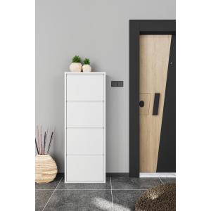 Dörtlü Metal Ayakkabılık Beyaz