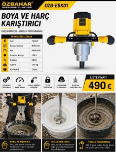 Özbahar OZB-EBK01 2100 W profesyonel boya ve harç karıştırıcı