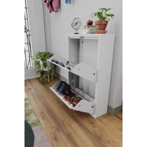 İkili Metal Ayakkabılık Beyaz 