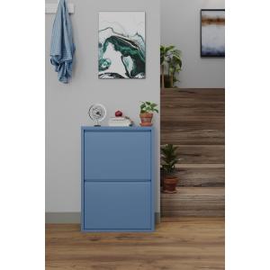 İkili Metal Ayakkabılık Mavi 