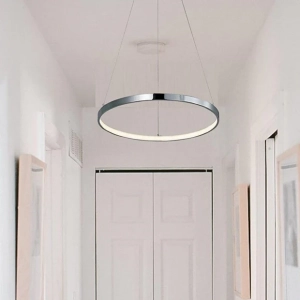 Ringa Krom Gri Beyaz Işık Modern Tasarım Led Avize