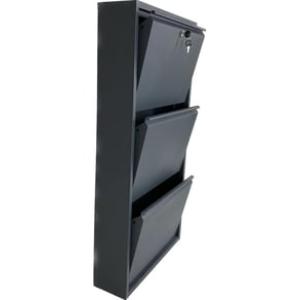 Kilitli 3'Lü Metal Ayakkabılık - Antrasit 