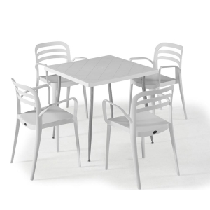 NS7 Masa Takımı 80x80 Masa + 4 Adet Renkli Sandalye