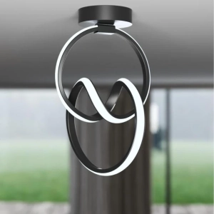 Emily Siyah Tekli Plafonyer Led Beyaz Ultra Ledli Salon Mutfak Oda Hol Ledli Avize