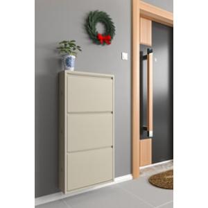 Üçlü Metal Ayakkabılık Bej 