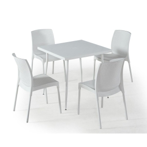 NS5 Rattan Masa Takımı 80x80 Masa + 4 Adet Rattan Sandalye