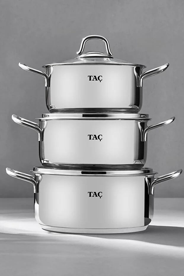 Bengü Pro 6 Parça Paslanmaz Çelik Tencere Seti (16-18-20 cm) Bengü Pro 6 Parça Paslanmaz Çelik Tencere Seti (16-18-20 cm)