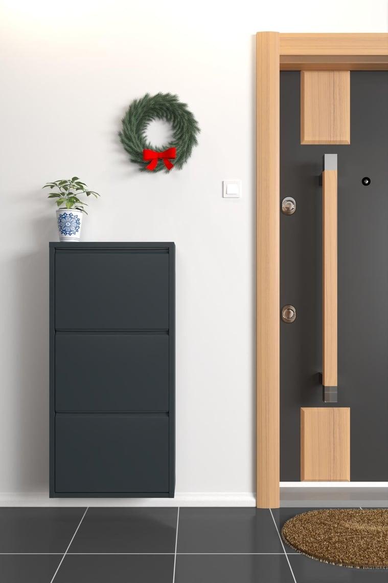 Üçlü Metal Ayakkabılık Antrasit